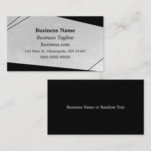 Abstract grijs en zwart bedrijf visitekaartje (Voorkant / Achterkant)