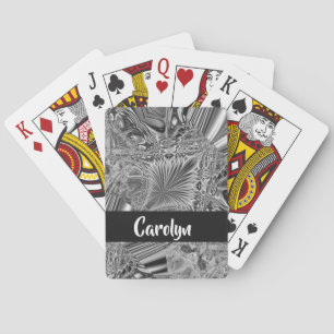 Abstract grijs kristalpatroon pokerkaarten