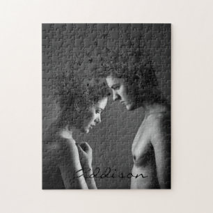 Abstract grijs paar puzzel