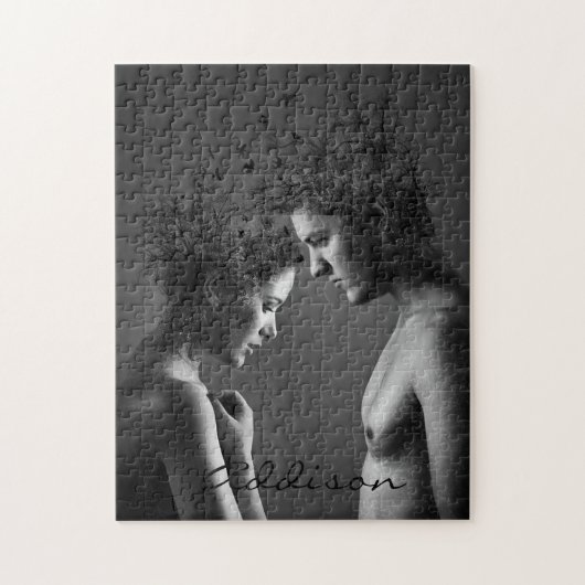 Abstract grijs paar puzzel (Verticaal)