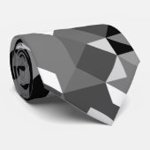 Abstract grijs wit geometrisch patroon stropdas (Opgerold)