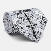 Abstract grijs zwart-wit Curvy-herhaal patroon Stropdas (Opgerold)