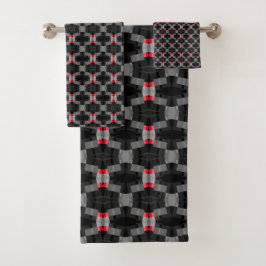 Abstract grijs zwart, zwart, zwart bad handdoek