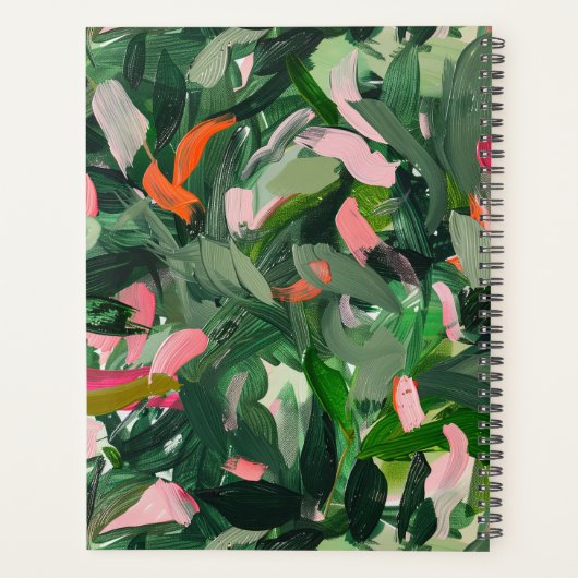 Abstract groen Aangepaste 2025 Weekly Planner (Achterkant)