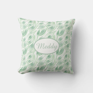 Abstract groen bladpatroon botanisch kussen
