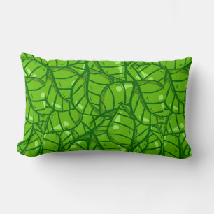 Abstract groen bladpatroon met heldere illustratie kussen