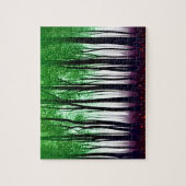 Abstract groen bos met rode bloemen legpuzzel (Verticaal)