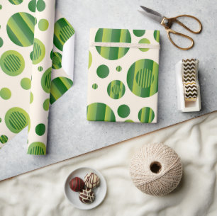 : Abstract groen cirkelpatroon met lijnen Cadeaupapier