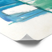 Abstract groen en blauw op wit poster (Hoek)