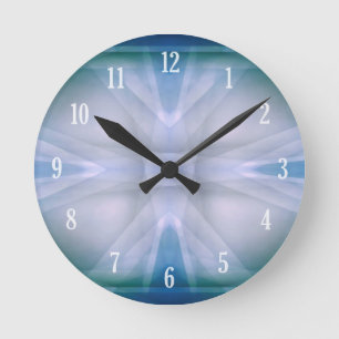 Abstract groen en blauw patroon ronde klok