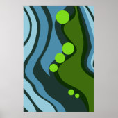 Abstract groen en blauw schiereiland poster (Voorkant)