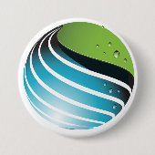 Abstract groen en blauw Wereldbol Ronde Button 7,6 Cm (Voorkant)