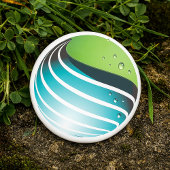 Abstract groen en blauw Wereldbol Ronde Button 7,6 Cm
