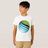 Abstract groen en blauw Wereldbol T-shirt (Voorkant volledig)