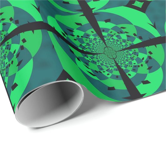 Abstract Groen Fractal Design Cadeaupapier (Rol Hoek)