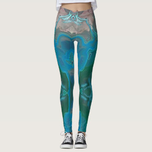 Abstract, groen gedraaide Gemstone Leggings
