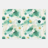 Abstract Groen Goud Wit Inpakpapier Vel (Voorkant 3)