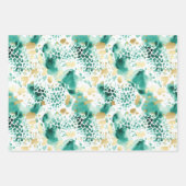 Abstract Groen Goud Wit Inpakpapier Vel (Voorkant 2)