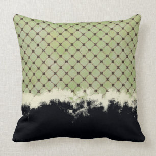 Abstract groen, grijs, Brons patroon Kussen