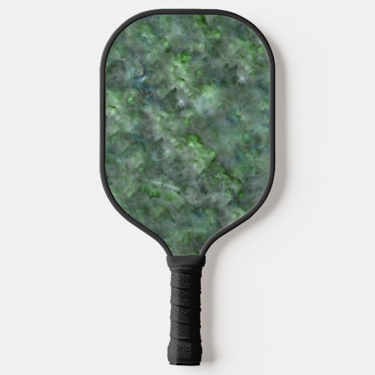 Abstract groen kwarts marmer graniet monogram pickleball paddle (Achterkant)