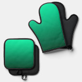 Abstract groen licht contrastverhouding zuivere kl ovenwant & pannenlap set (Voorkant / Achterkant)