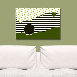 Abstract Groen Patroon & Stippen Poster