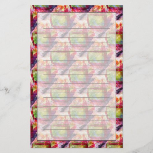 Abstract groen, rood behang briefpapier (Voorkant)