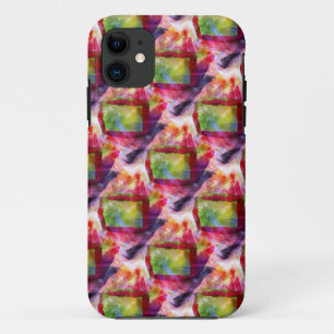Abstract groen, rood behang iPhone 11 hoesje