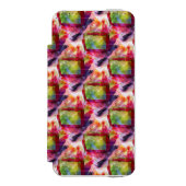 Abstract groen, rood behang incipio iPhone portemonnee hoesje (Voorkant Agenda)