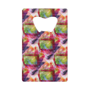 Abstract groen, rood behang kredietkaart flessenopener