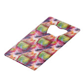 Abstract groen, rood behang kredietkaart flessenopener (Voorkant Gekanteld)