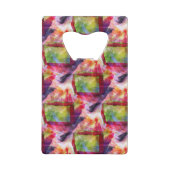 Abstract groen, rood behang kredietkaart flessenopener (Achterkant)