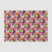 Abstract groen, rood behang tissuepapier (Voorkant)