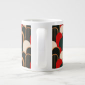 Abstract Groen Sinaasappel Wit Extra Grote Beker (Achterkant)