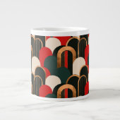 Abstract Groen Sinaasappel Wit Extra Grote Beker (Voorkant)