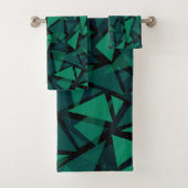 Abstract groen smaragdpatroon bad handdoek (Insitu)