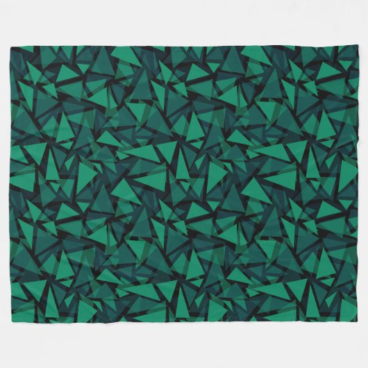 Abstract groen smaragdpatroon fleece deken (Voorkant (Horizontaal))