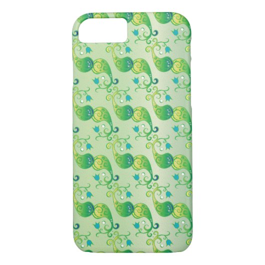 Abstract groen Tulip Boteh Floral Pattern Case-Mate iPhone Case (Achterkant)