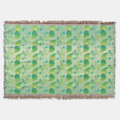 Abstract groen Tulip Boteh Floral Pattern Deken (Voorkant)
