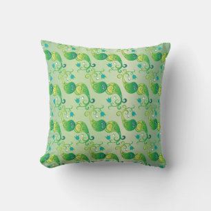 Abstract groen Tulip Boteh Floral Pattern Kussen