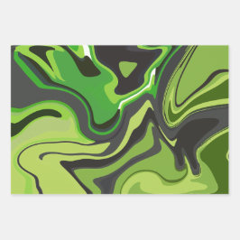 Abstract groen vloeiend patroon inpakpapier vel