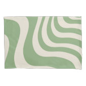 Abstract groen Wavy Stripe Bold Minimalistisch Ont Kussensloop (Voorkant)