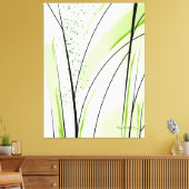 Abstract Groen Zwart Getekend Canvas Afdruk (Insitu (Woonkamer))