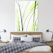 Abstract Groen Zwart Getekend Canvas Afdruk (Insitu (Slaapkamer))