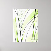 Abstract Groen Zwart Getekend Canvas Afdruk (Voorkant)