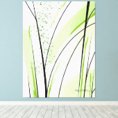 Abstract Groen Zwart Getekend Canvas Afdruk (Insitu (Houten vloer))