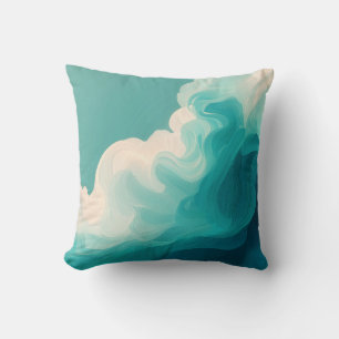 Abstract groene en witte golvende golven kussen