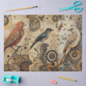 Abstract Grunge Birds Decoupage Tissuepapier (Craft)