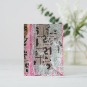 Abstract Grunge Numbers mixed media collage  Briefkaart (Staand voorkant)