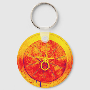 Abstract Grunge Ring in Star-Sleutelhanger Sleutelhanger